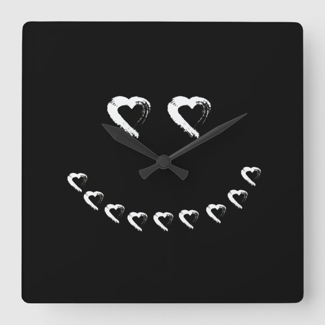 Boo Heart Wall Clock Quadratische Wanduhr (Vorderseite)