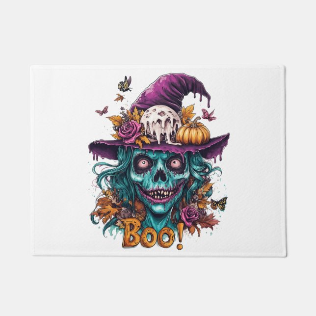 Boo!" Hexenhut Halloween Doormat Fußmatte (Vorderseite)