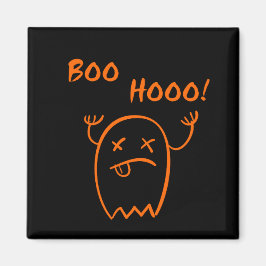 Boo Hooo Halloween Ghost Dark Monotone Magnet