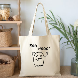Boo Hooo Halloween Ghost Light Monotone Tragetasche