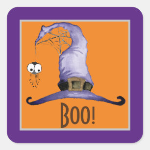 Boo! Hutkleber Quadratischer Aufkleber