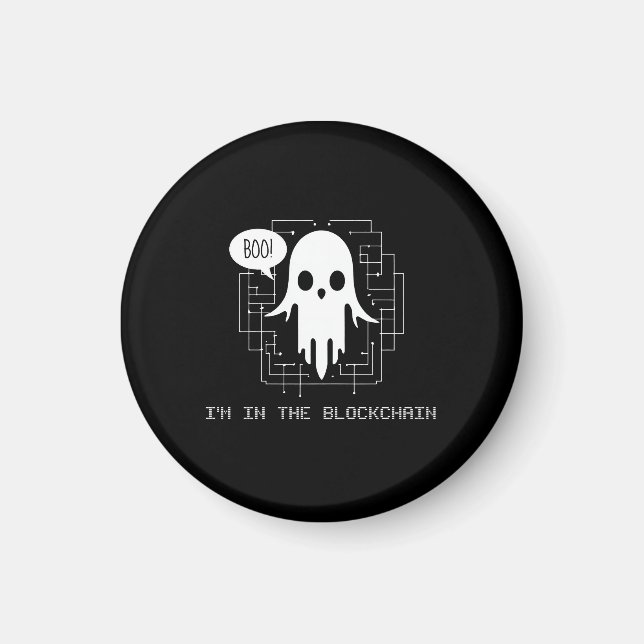 Boo! Ich bin in der Blockchain - Funny Crypto Ghos Magnet (Vorne)