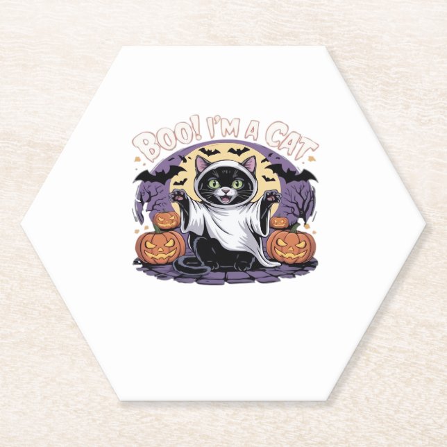 Boo I'm a Cat Oversized T-Shirt Untersetzer (Vorderseite)
