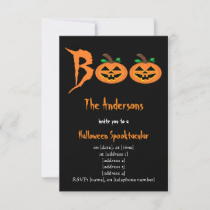 BOO ! Invitation Citrouilles Halloween