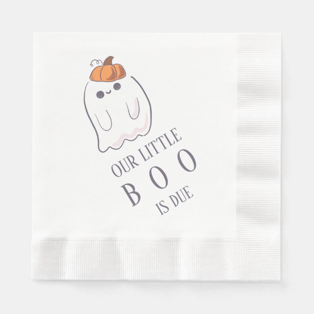 Boo ist fällig für kundenspezifische Ghost-Kürbiss Serviette (Vorderseite)