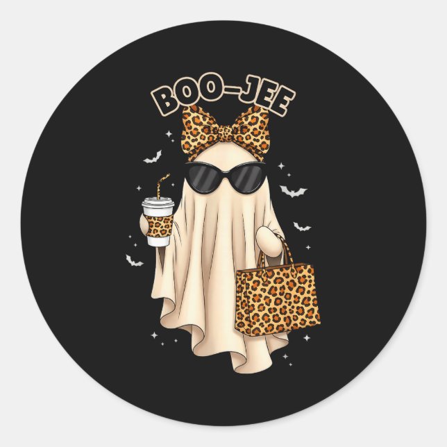 Boo Jee Boujee Ghost Halloween October Vibes Soky  Runder Aufkleber (Vorderseite)