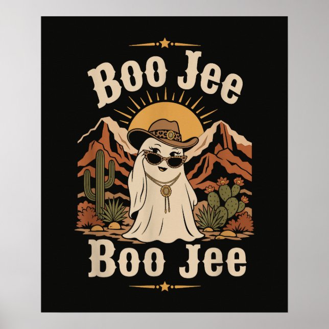 Boo JEE Cowboy Geist Halloween Poster (Vorne)