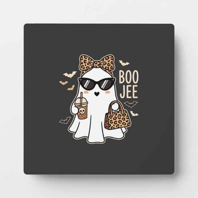 Boo Jee Cute Geist Halloween Leopard Design_1 Fotoplatte (Vorderseite)