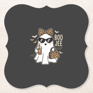Boo Jee Cute Geist Halloween Leopard Design_1 Untersetzer