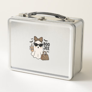 Boo Jee Geist Halloween Leopard Schleife Vektor De Metall Brotdose