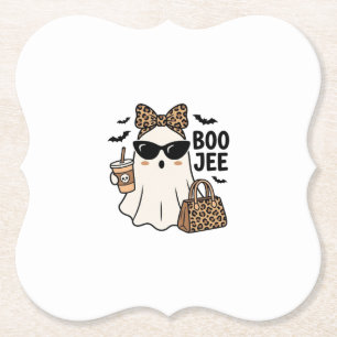 Boo Jee Geist Halloween Leopard Schleife Vektor De Untersetzer