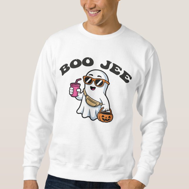 BOO-JEE Geist – Lustiges Boujee Halloween-Design Sweatshirt (Vorderseite)
