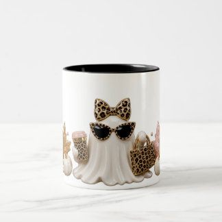 Boo-Jee Geist Tasse, Leoparden-Druck Halloween-Kaf Zweifarbige Tasse