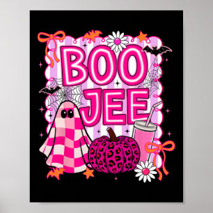 Boo Jee Ghost Coffee Coquette Bow Halloween Girl W Poster