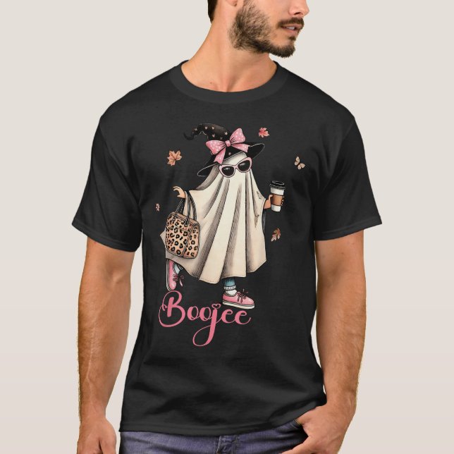 Boo Jee Ghost Drink Kaffee Coquette Bow T-Shirt (Vorderseite)