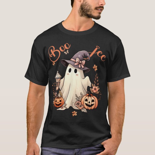 Boo Jee Ghost Drink Kaffee Coquette Bow T-Shirt (Vorderseite)