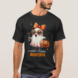 Boo Jee Ghost Drinking Coquette Bow Hallowe T-Shirt