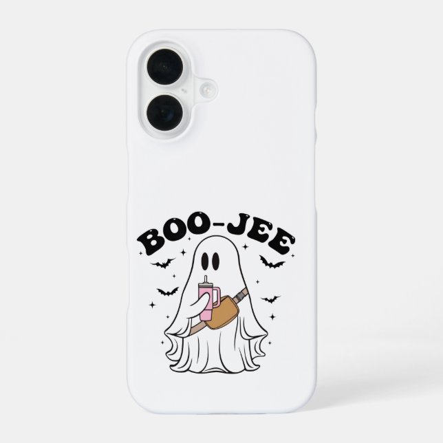 BOO-JEE Ghost Halloween Cute Phone Case iPhone 16 Hülle (Rückseite)