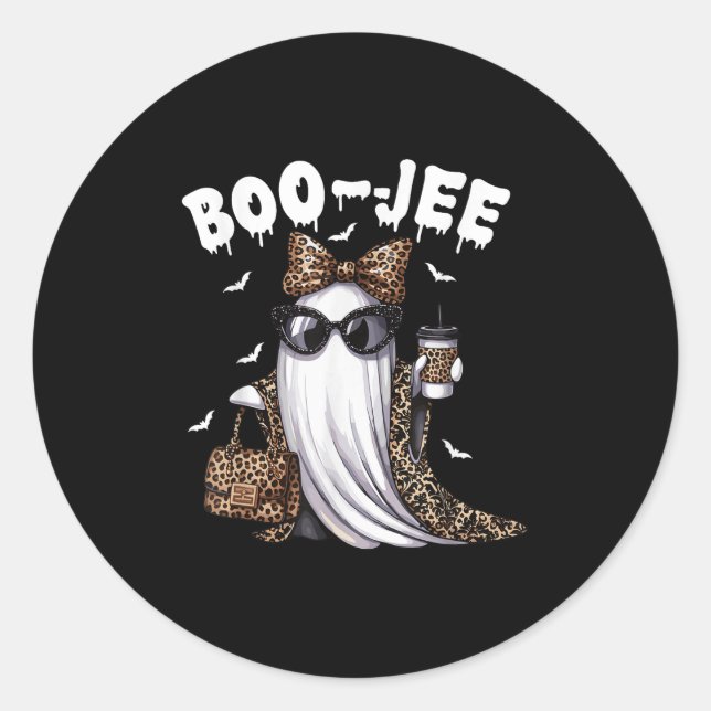 Boo Jee Ghost Shirt Soky Vibes Halloween Boujee Wo Runder Aufkleber (Vorderseite)