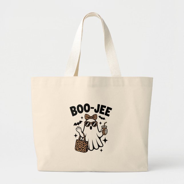 BOO-JEE Ghost – Stylish Halloween Diva Design Jumbo Stoffbeutel (Vorne)