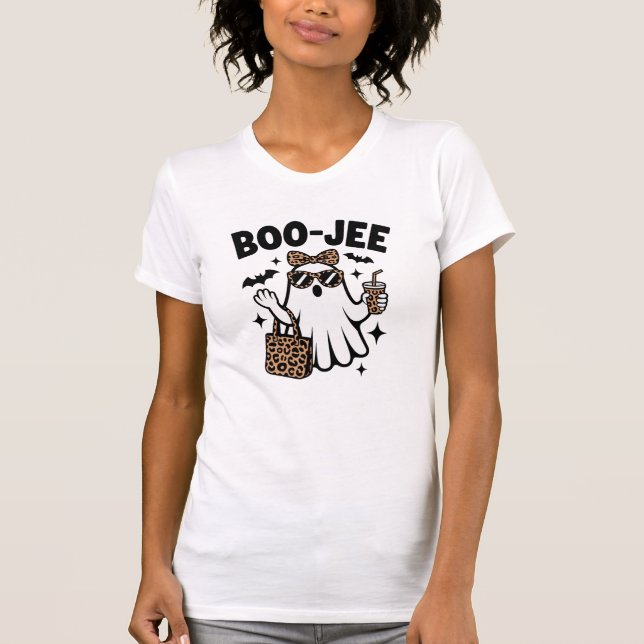 BOO-JEE Ghost – Stylish Halloween Diva Design T-Shirt (Vorderseite)