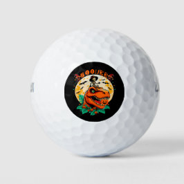 BOO-Jee Halloween: T-Rex & Skeleton Spaß Design! Golfball