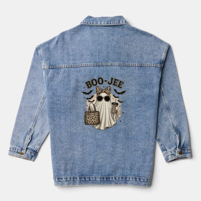 Boo-Jee Leopard Geist Denim Jacke (Rückseite)
