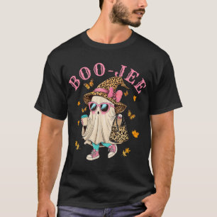 Boo Jee Leopard Ghost Halloween Coffee Women Girl T-Shirt