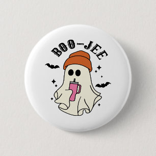 Boo-Jee lustiger Halloween-Becher-inspirierter Gei Button