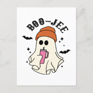 Boo-Jee lustiger Halloween-Becher-inspirierter Gei Postkarte