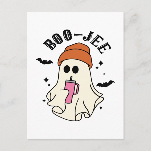 Boo-Jee lustiges Halloween Tumbler-Inspiriert Geis Postkarte (Vorderseite)
