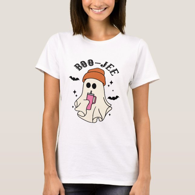Boo-Jee lustiges Halloween Tumbler-Inspiriert Geis T-Shirt (Vorderseite)