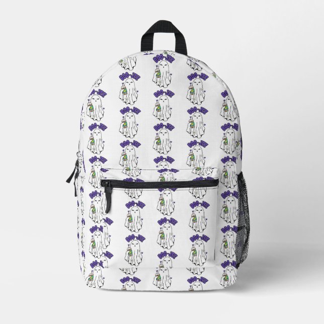 Boo-Jee Niedlicher Halbwunder mit Eiskaffee Bedruckter Rucksack (Vorderseite)