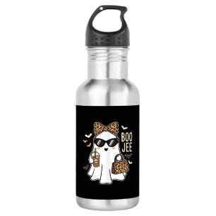 Boo Jee Süßer Geist Halloween Leopard Design_1 Edelstahlflasche
