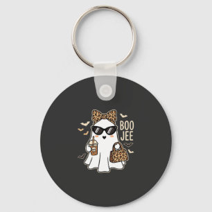 Boo Jee Süßer Geist Halloween Leopard Design_1 Schlüsselanhänger