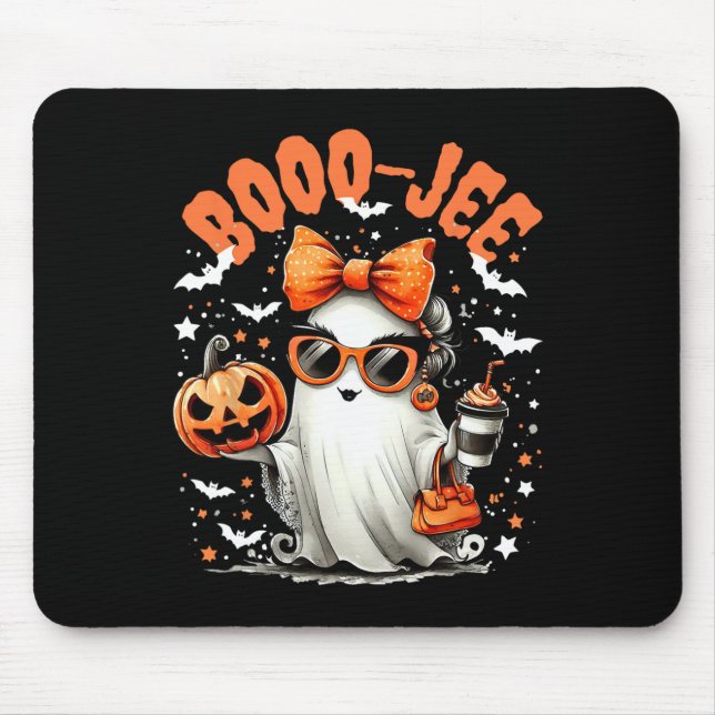 Boo-jee Trick oder Treat Spooky Ghost-Kürbislatern Mousepad (Vorne)