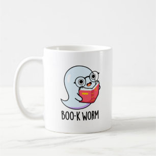 Boo-k Worm Funny Halloween Bookworm Ghost Pub Kaffeetasse