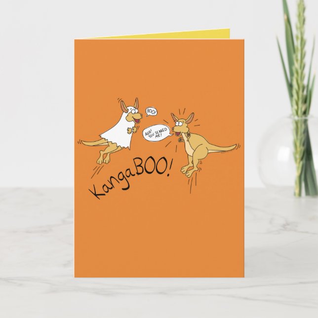 BOO Kangaroo - Funny Halloween Grußkarte Karte (Vorderseite)