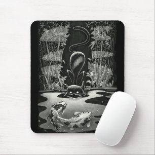 Boo Kitty geht zum Fischen Maus Pad Mousepad
