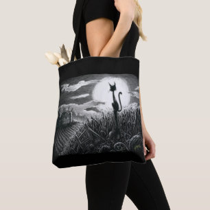 Boo Kitty im Mondlicht Tote Bag Tasche