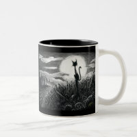Boo Kitty im Mondlicht Zwei-Tone-Kaffee-Tasse