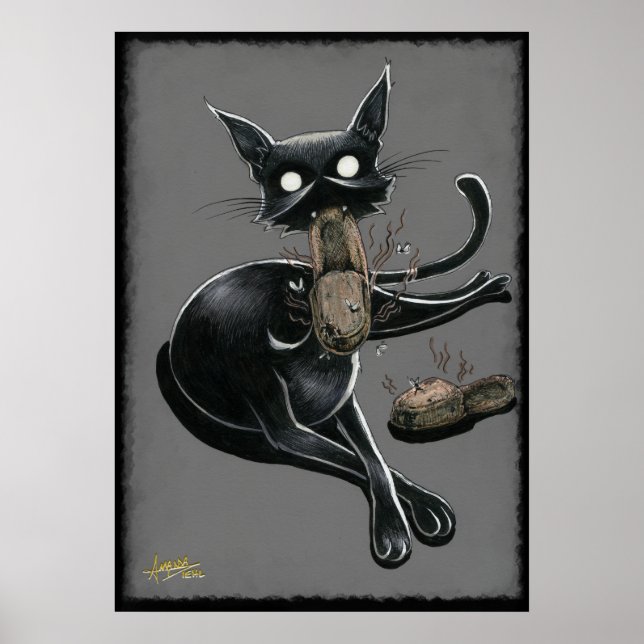 Boo Kitty isst Slippers Poster (Vorne)