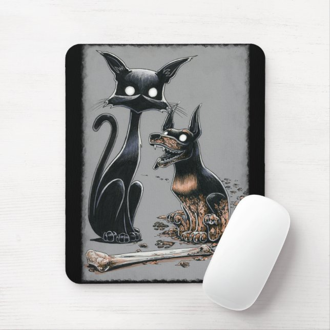 Boo Kitty macht ein Buddy Mouse Pad Mousepad (Mit Mouse)