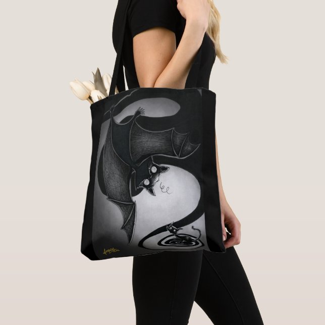 Boo Kitty mit einem Dizzy Bat Tote Bag Tasche (Von Nahem)