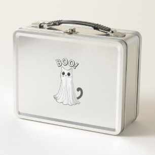 Boo Kitty Niedlich Ghost Cat Halloween Spooky Kitt Metall Brotdose