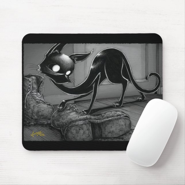 Boo Kitty pokes ein Boot Mouse Pad Mousepad (Mit Mouse)
