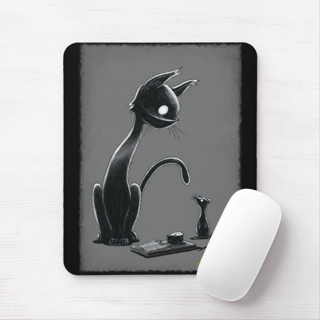 Boo Kitty Ponders Mouse Traps Mouse Pad Mousepad (Mit Mouse)