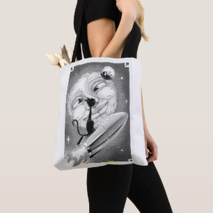 Boo Kitty Rockets zum Mond Tote Bag Tasche