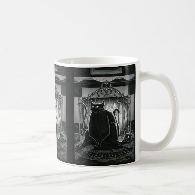 Boo Kitty Se Fait Asseoir Sur La Mug De Café (Droite)