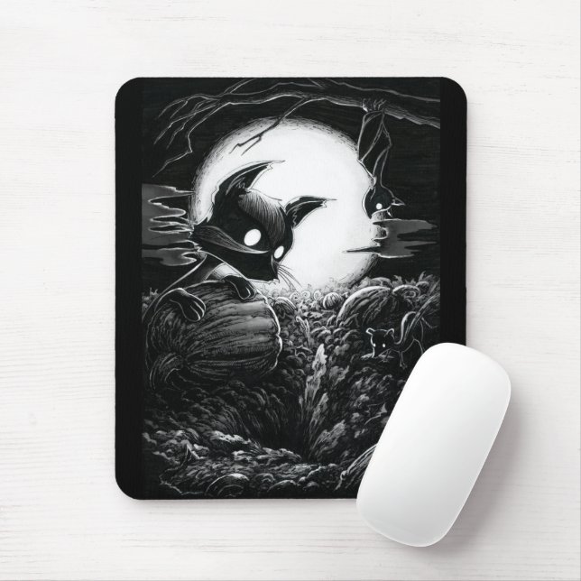 Boo Kitty überwacht einen Dig Mouse Pad Mousepad (Mit Mouse)